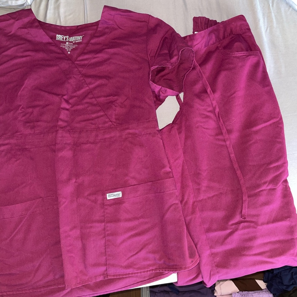 Grey's Anatomy Burgundy Scrub Set